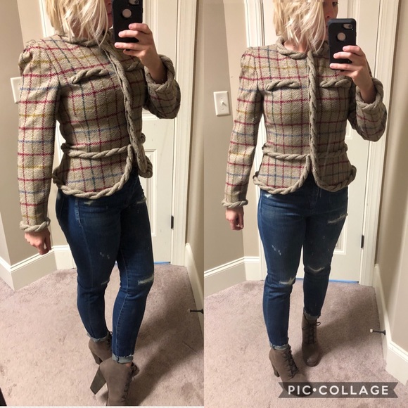 VTG VALENTINO Boutique Plaid Zip Front Jacket - Picture 2 of 8